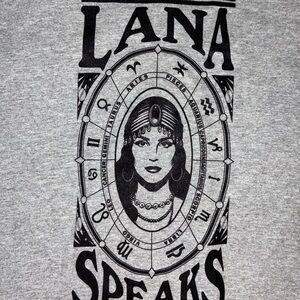 Lana Del Rey Lana Speaks Zodiac Astrology Graphic T-Shirt Gray Size M